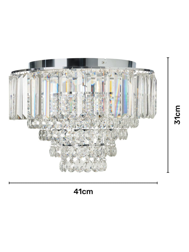 BHS Silver Paladina flush ceiling light, UK version