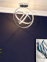 Next BHS Chrome Ingel 3 Rings Orbital LED Flush Ceiling Light- Buy online at McGrocer