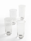 Jasper Conran London clear fluted tall tumbler glasses 15cm height set of 4, UK version