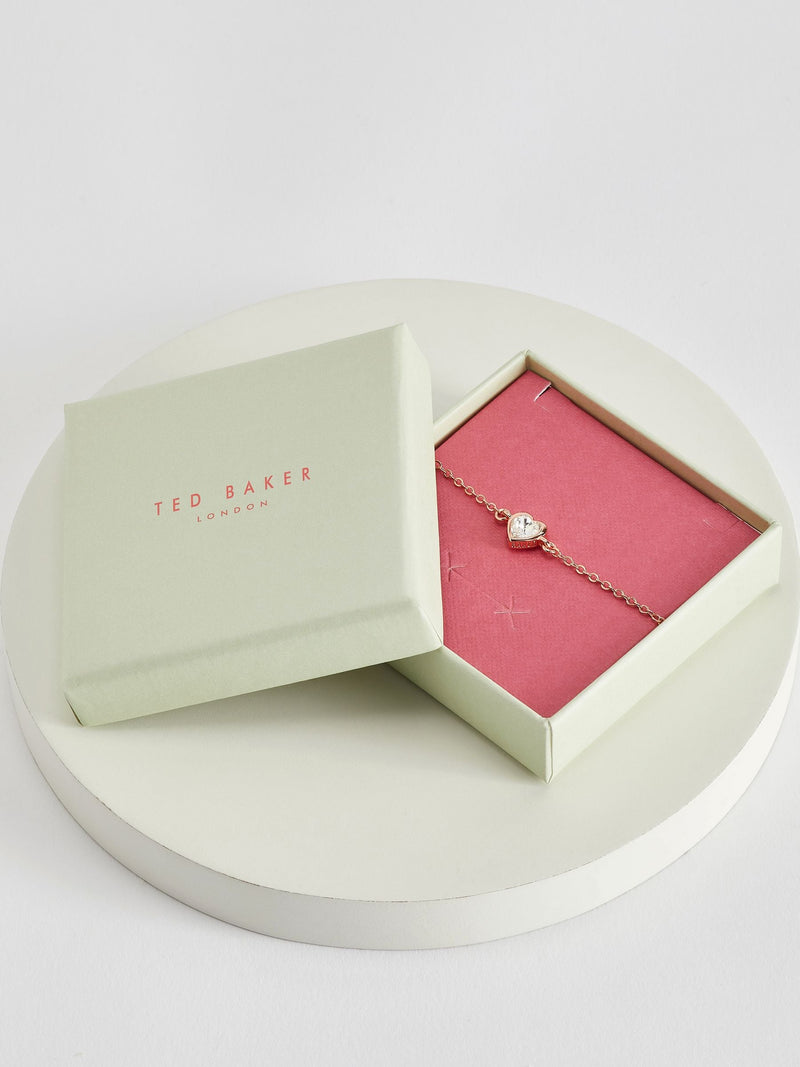 Ted Baker heart crystal adjustable bracelet rose gold (British brand)
