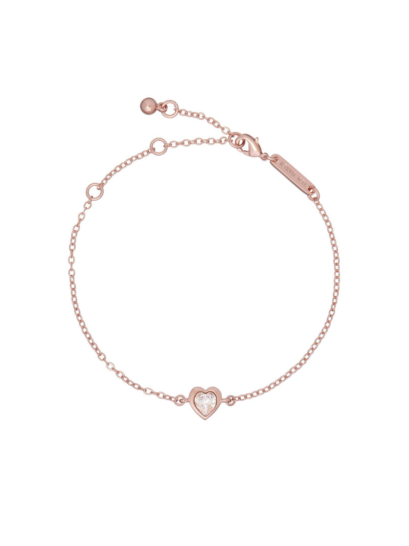 Ted Baker heart crystal adjustable bracelet rose gold (British brand)