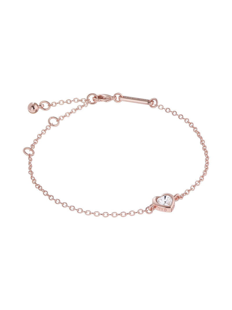 Ted Baker heart crystal adjustable bracelet rose gold (British brand)