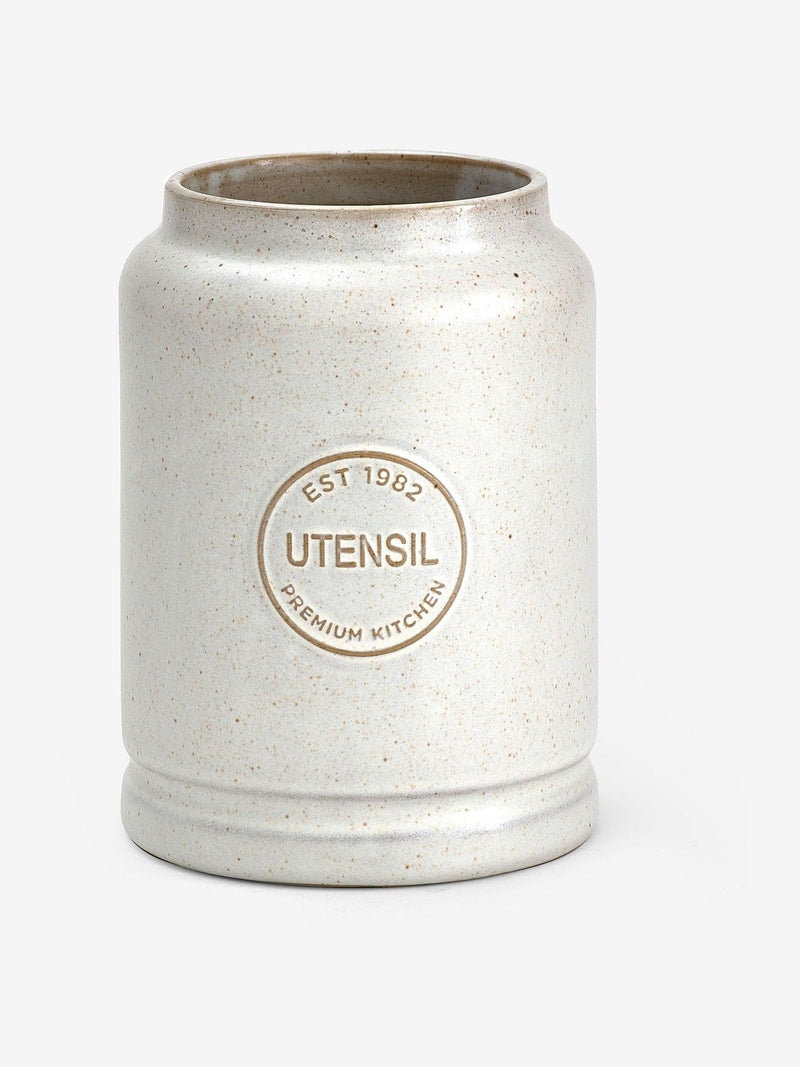 Natural country badge utensil pot 18x13x13cm, imported from the UK