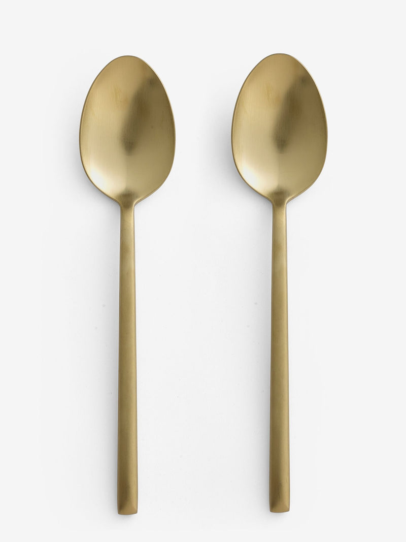 Gold Valencia stainless steel serving spoons set of 2 (British brand)