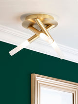 Next BHS Brass Crux 3 Light Bathroom Ceiling Light- Buy online at McGrocer