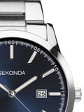 Sekonda Gents Watch stainless steel silver blue dial (British brand)