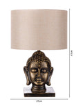 BHS Gold Buddha table lamp with white shade - British product