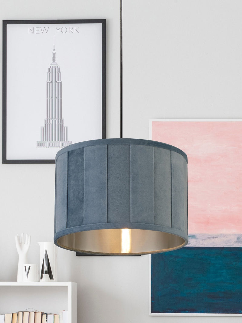 Searchlight turquoise velvet easy fit shade ceiling light, UK version