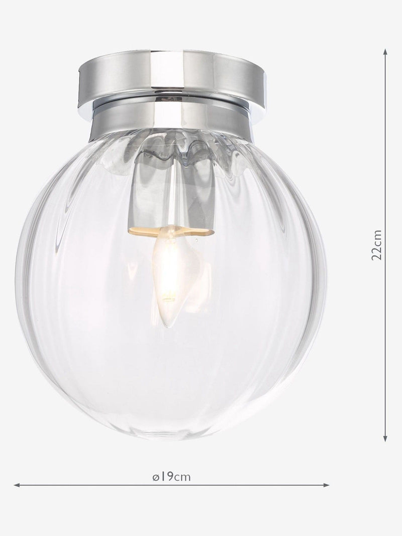 Dar Lighting Niagara flush ceiling light chrome - British product