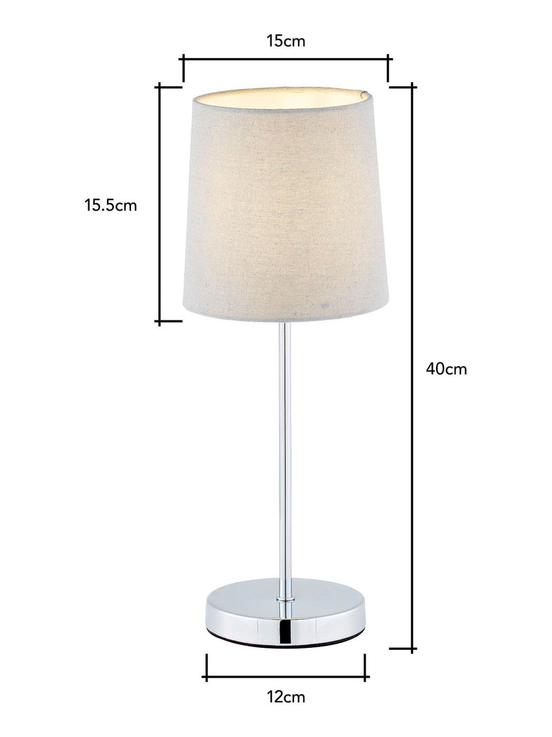 BHS grey touch stick table lamp, UK version