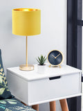 BHS yellow velvet table lamp 37cm - British product