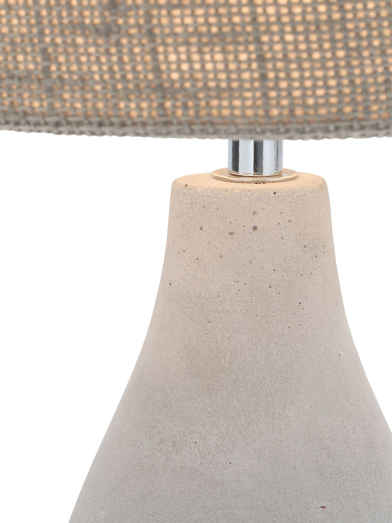 BHS grey concrete table lamp with satin nickel base - British product