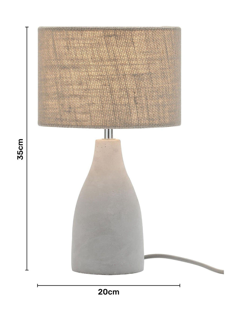 BHS grey concrete table lamp with satin nickel base - British product