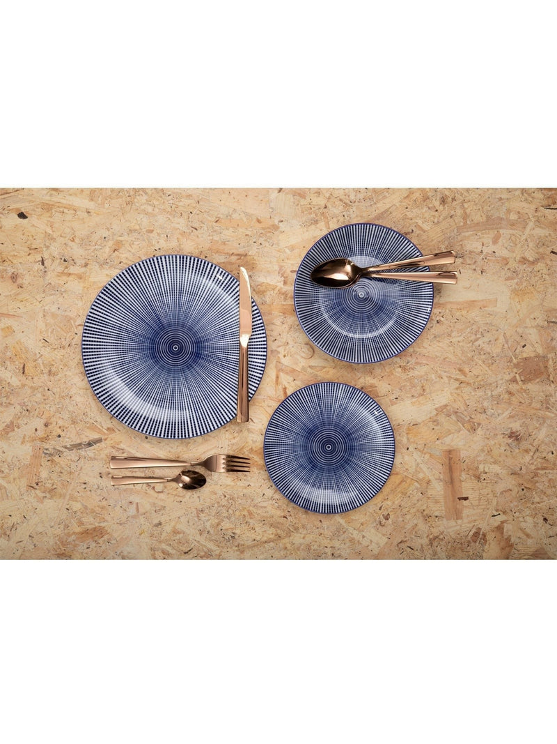 Interiors by Premier blue/white Maya 12 piece dinner set, UK version