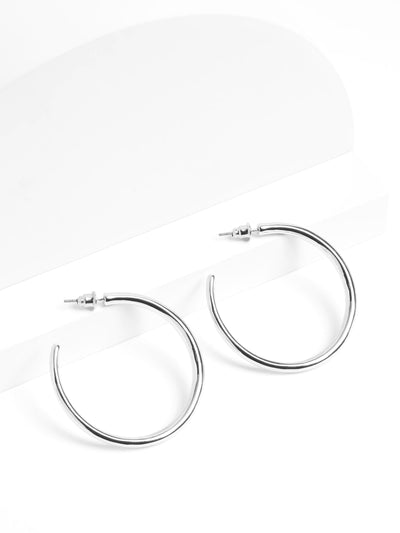 Next Silver Tone Taper Hoop Earrings with Screw Back Fastening- Buy online at McGrocer
