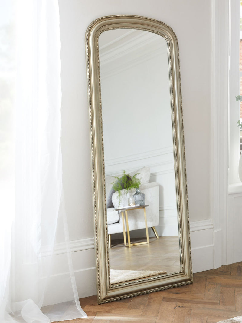 Champagne gold beaded arch full length mirror 155cm - British product