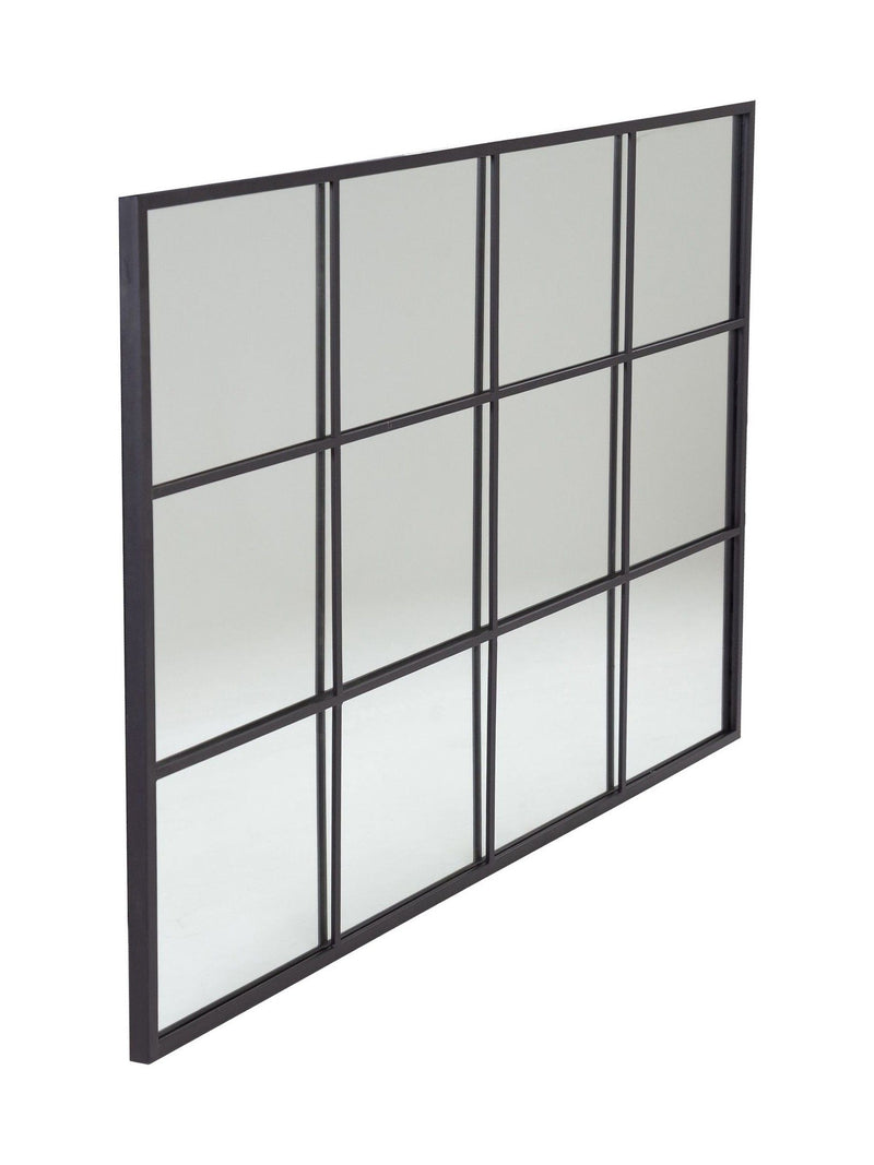 Charles Bentley Black Large Industrial Window Mirror, UK version