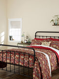 Morris & Co. Crimson Red Strawberry Thief bedspread, imported from the UK
