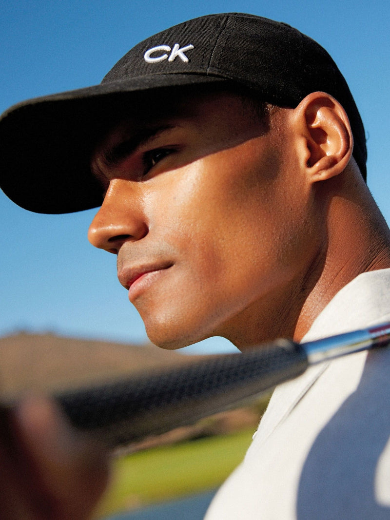 Calvin Klein Golf black cotton twill adjustable cap imported from the UK