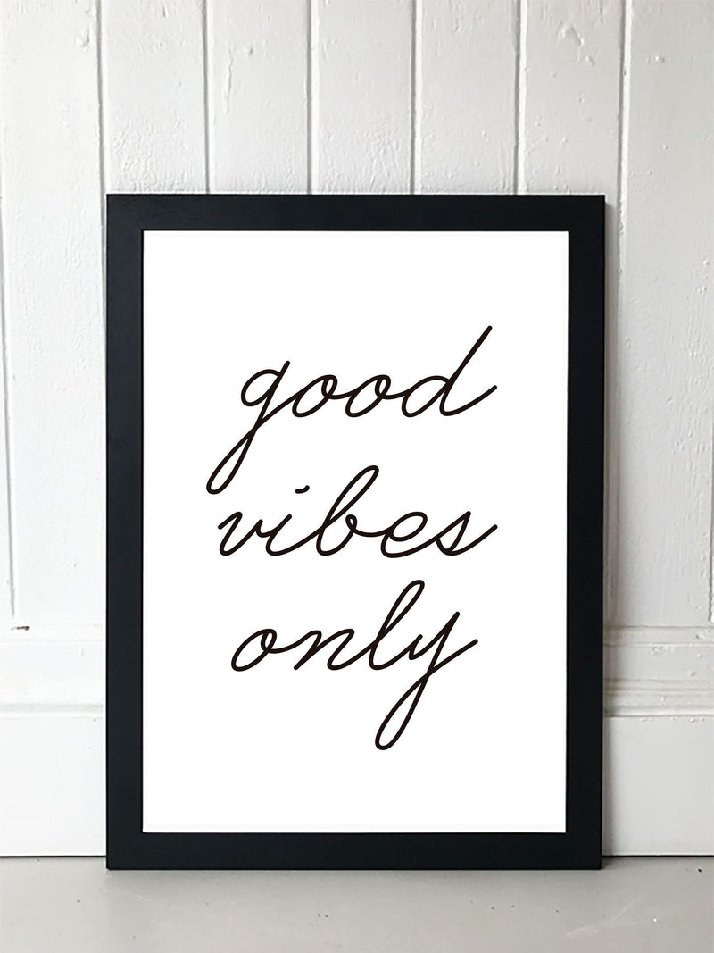 East End Prints White Good Vibes Only By Rafael Farias