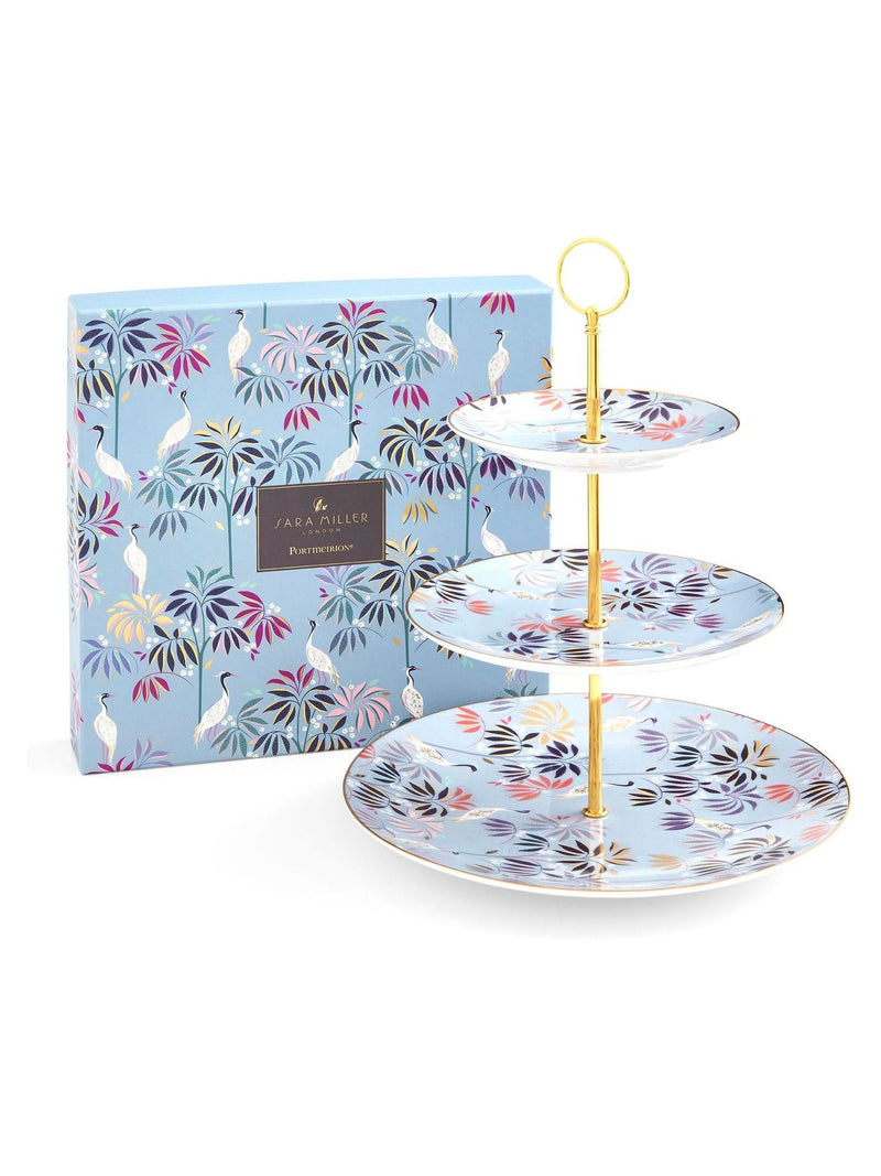 Sara Miller Blue Portmeirion 3-tier cake stand (British brand)