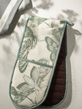 Kew Gardens Green 100% Cotton Double Oven Gloves