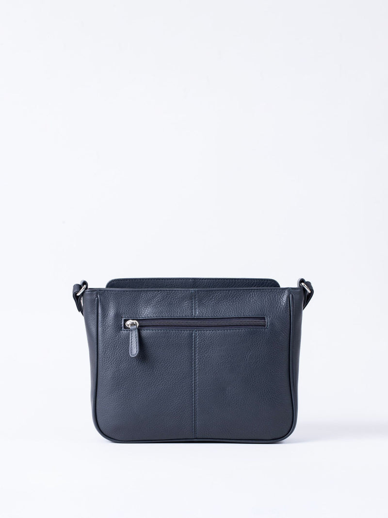 Lakeland Leather Navy Ambleside cross-body bag, imported from the UK