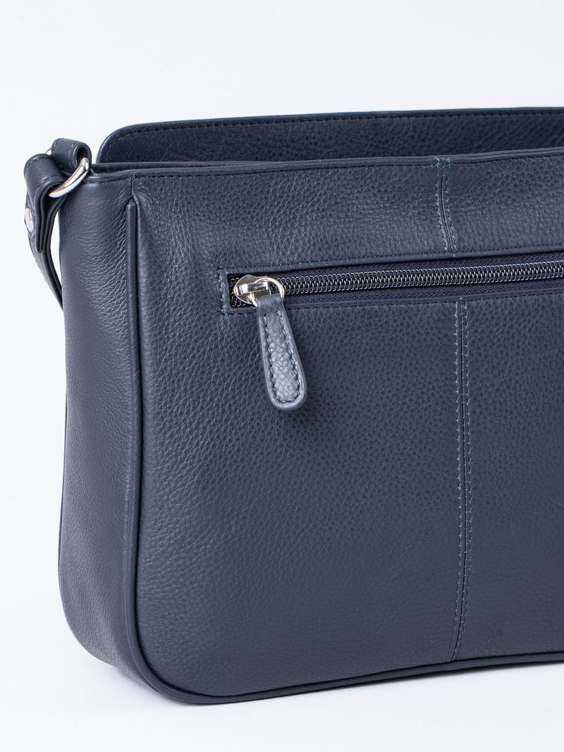 Lakeland Leather Navy Ambleside cross-body bag, imported from the UK