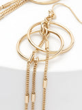 Gold tone circle chain drop earrings, UK version