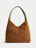 Jigsaw brown suede women's leather slouch bag, UK version