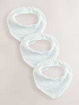 Next White Muslin Baby Dribble Bibs 3 Pack- Buy online at McGrocer