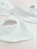 Hvite bomulls-smekker for baby-sikling i musselin, 3-pakning (britisk merke)