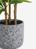 Green Artificial Bamboo Tree Plant In Concrete Pot
