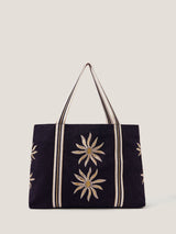 Next Monsoon Black Tashie Sun Embroidered Tote Bag- Buy online at McGrocer
