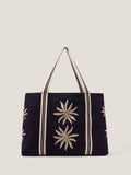 Monsoon black embroidered tote bag, imported from the UK