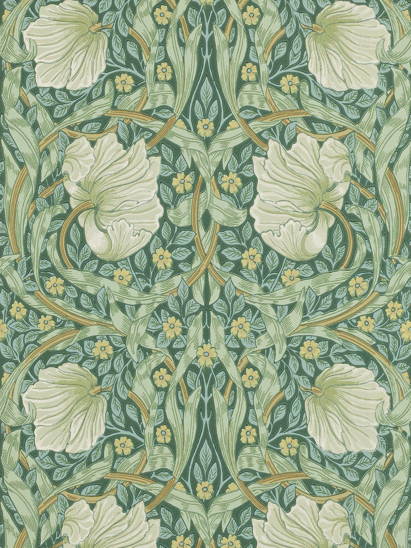 Morris & Co Green Pimpernel wallpaper sample, UK version