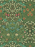Morris & Co. Green Blackthorn wallpaper sample, UK version