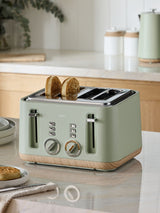 McGrocer Sage Green Bronx 4 Slice Toaster- Buy online at McGrocer