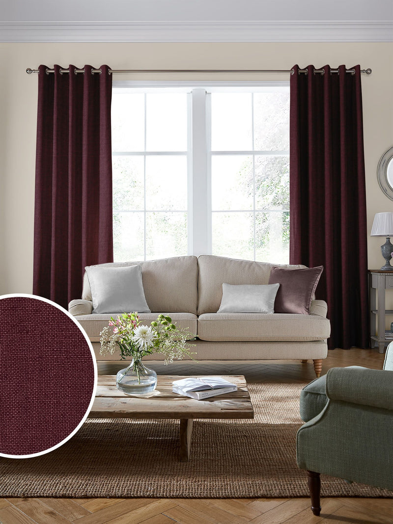 Laura Ashley dark cranberry red Swanson fabric - British product