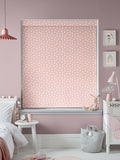 Blush pink ditsy stars roller blind, imported from the UK