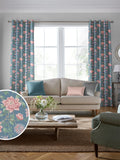 Laura Ashley blue tapestry floral fabric by the metre (British brand)