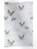 Laura Ashley silver grey Animalia embroidered fabric by the metre (British brand)