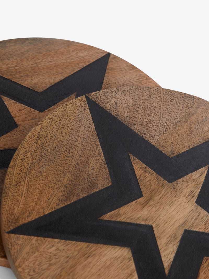Rockett St George wooden star placemats 32cm set of two (British brand)