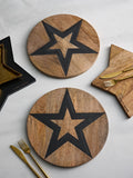 Rockett St George wooden star placemats 32cm set of two (British brand)