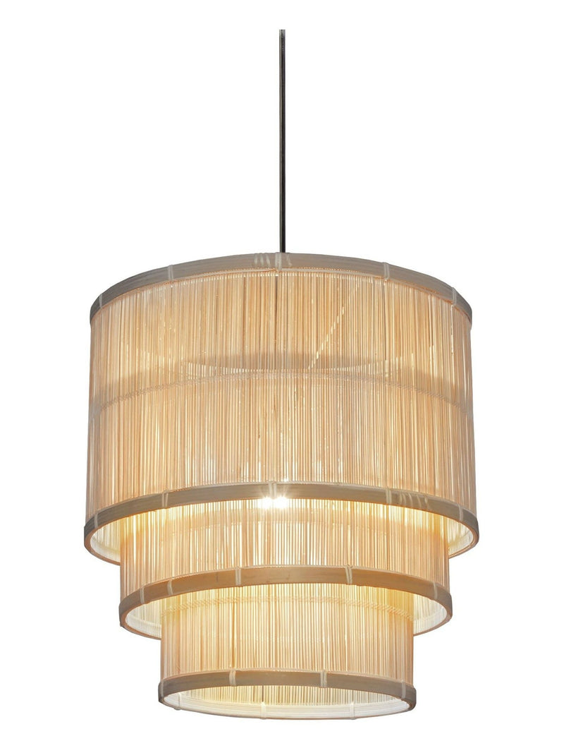 Searchlight Natural Trio three-tier bamboo ceiling light 40cm (British brand)
