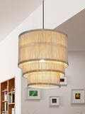 Searchlight Natural Trio three-tier bamboo ceiling light 40cm (British brand)