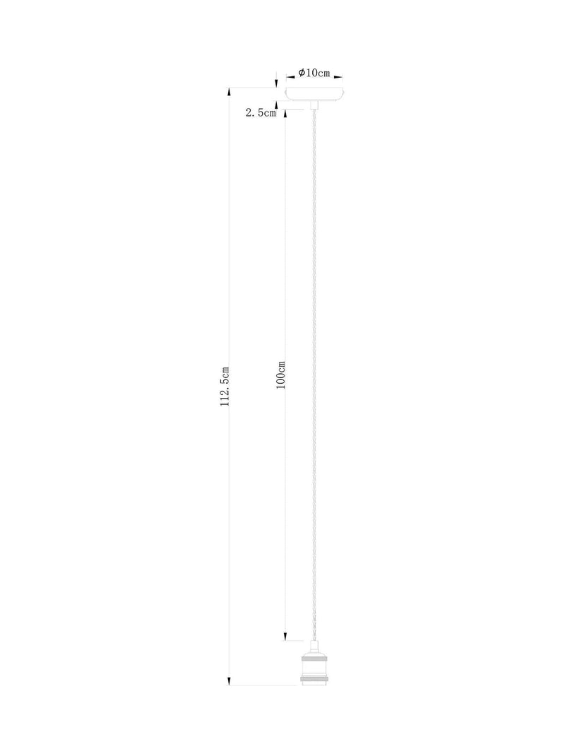 Cable kit with chrome brushed nickel finish, UK version