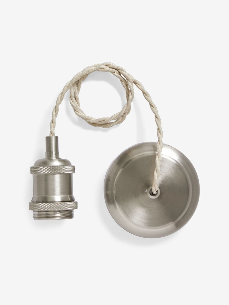 Cable kit with chrome brushed nickel finish, UK version