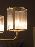 Brass Hertford ceiling light fitting with clear reeded glass (British brand)