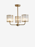 Brass Hertford ceiling light fitting with clear reeded glass (British brand)